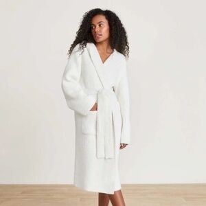 Barefoot Dreams CozyChic Ribbed Robe Pearl NWT Size 3 L/XL Plush $168
